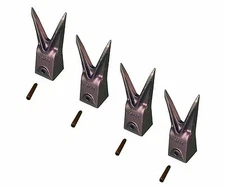 4 - Hensley Style Twin Tiger Rock Bucket Teeth w Roll Pins - X156WTL , P156