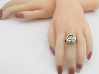 RL REGINA LANE MENORAH SIEGELRING Sterling Silber 925 Größe 9 RG17