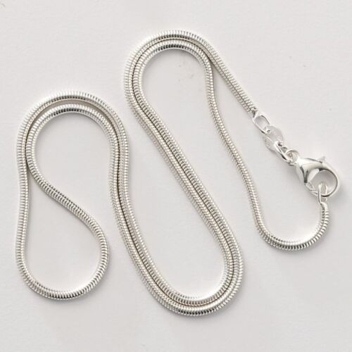Men&Women's 925 Sterling Silver Tarnish-Free Italian Snake Chain Necklace 16-38" - Picture 1 of 10