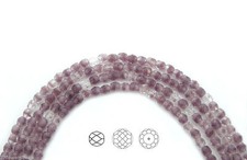 Czech Fire Polished Round Faceted Glass Beads in Crystal Violet Givre, 4mm 102pc