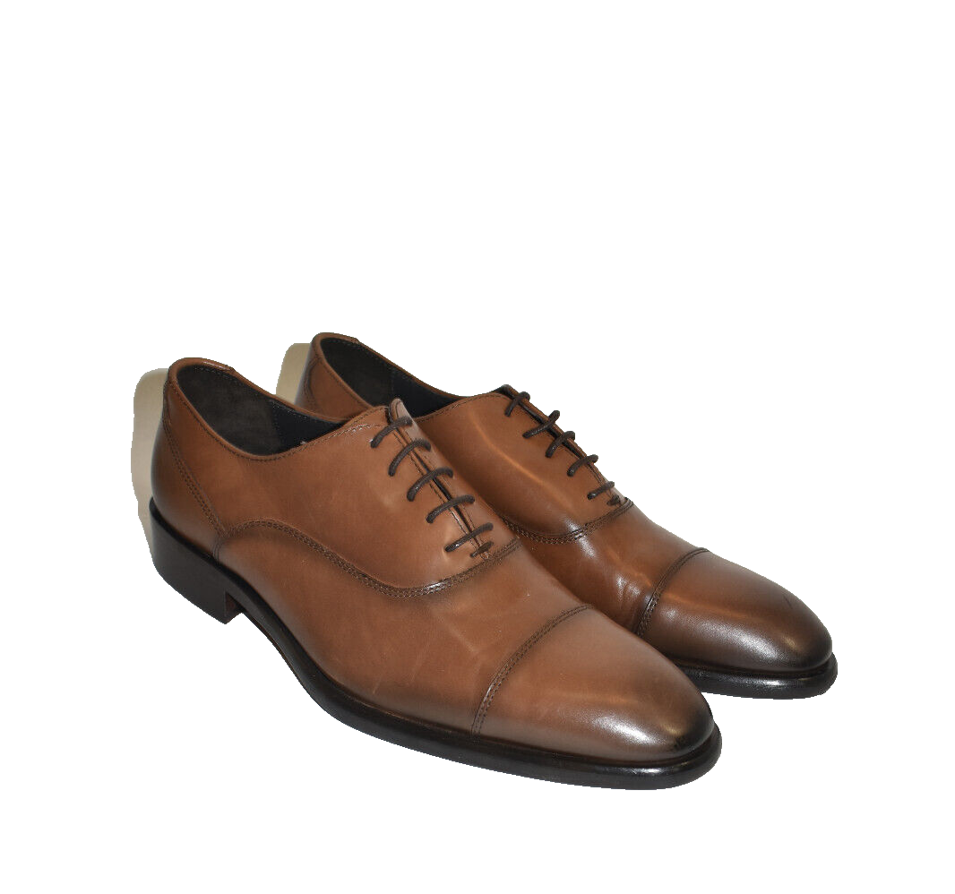 To Boot New York Firenza Men\'s Brown Leather Cap Toe Oxfords SZ 8 D $395 lace Aidan Brown Cap Toe Oxford main image 3