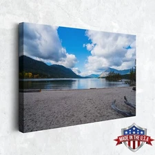 Calm Waters of Lake Wenatchee Wall Art - Canvas Print for Home Decor, Art Poster
