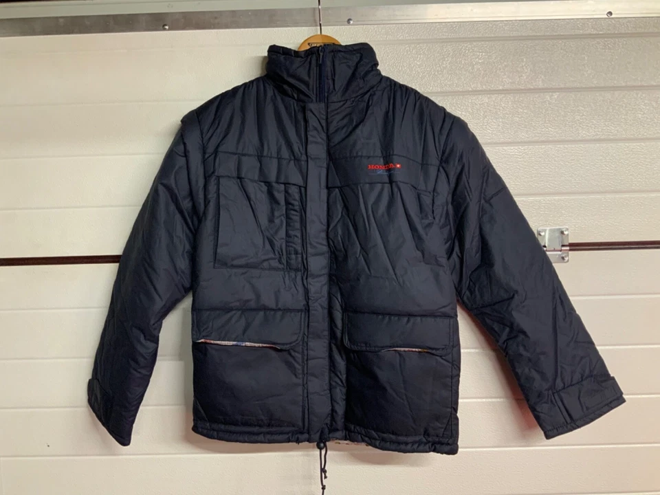 CHAQUETA DE FÁBRICA HONDA SUISSE GENUINA NUEVA NUNCA USADA RETRO NOS TELA TELA AZUL Foto 2 de 4