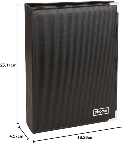 Black Textured Photo Album with Silver Corners for 200 Photos 6X4 Inch/10X15Cm, - Picture 8 of 12