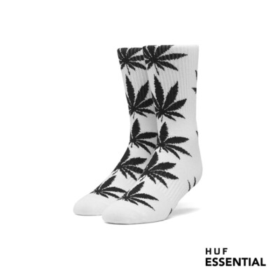 HUF Plantlife Weed Socks Essentials White / Socken 1 Paar (2Stk.) US8-12 (41-46)