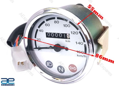 Speedo Blanc Km/h Pour Royal Enfield Bullet Modèles Anciens Moto - Photo 4/15