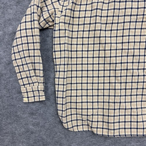 Uniqlo Shirt Boys 140 9-10yrs Yellow Plaid Flannel Button Long Sleeve Youth - Picture 9 of 16