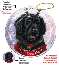 Up to Snow Good Ornament - Flat-Coated Retriever