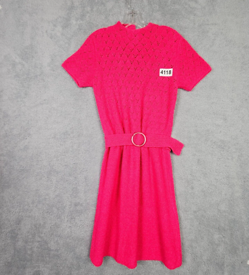 60s knit dress 1960s Olive Crochet Knit Dress  Nomad Vintage