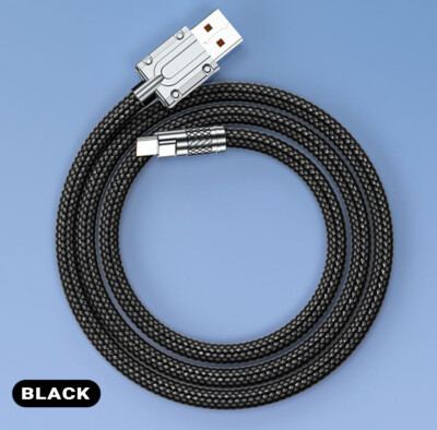USB A to USB C Fast Charger Cable Nylon Cord For Samsung Galaxy Zinc Alloy