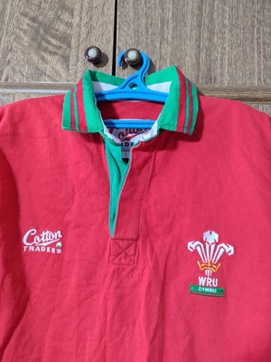 Wales Rugby Team Cotton Traders Shirt Home 1994/1995/1996 Jersey Men Size L  | eBay