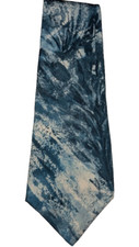 Hunter Haig Men's Necktie Green Blue Polyester Classic Textured Pattern