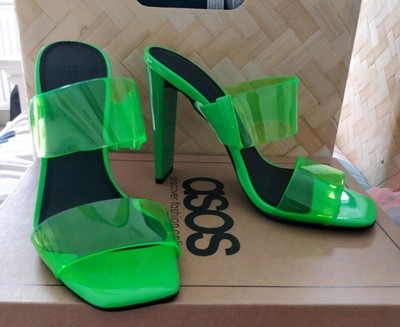 lime green perspex heels
