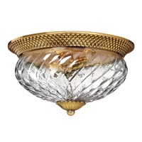 Deckenleuchte Designleuchte Wohnzimmerlampe 3-Flammig Messing Glas Klar E27