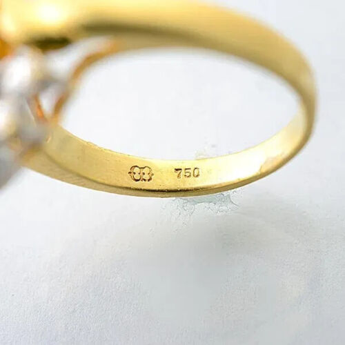 Natural Red Ruby & Diamond 18K (750)Yellow Gold Ring Sz 6.75 / 5.7 Grams/ SDC - Picture 10 of 12