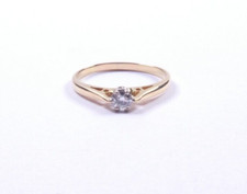 Diamant Ring 9 Karat Gold Solitär Verlobungsstil Größe J