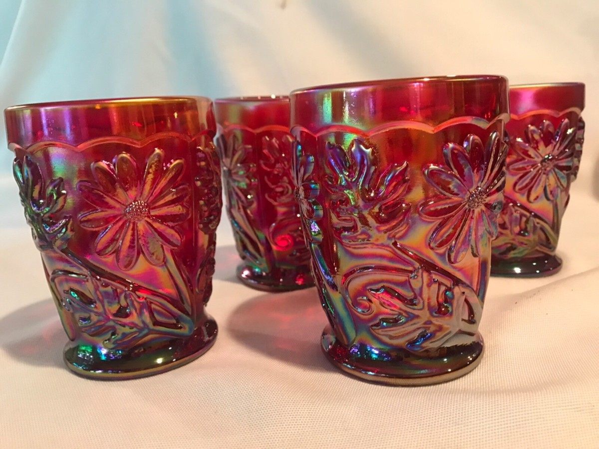 Fenton Art Glass Founder's Red Carnival Glass Water Set 2004 | eBay