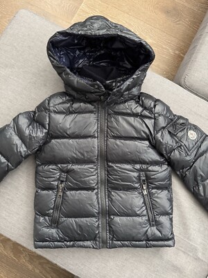 AUTH MONCLER KIDS Two Layers DOWN WARM JACKET COAT Blue GREY BOY