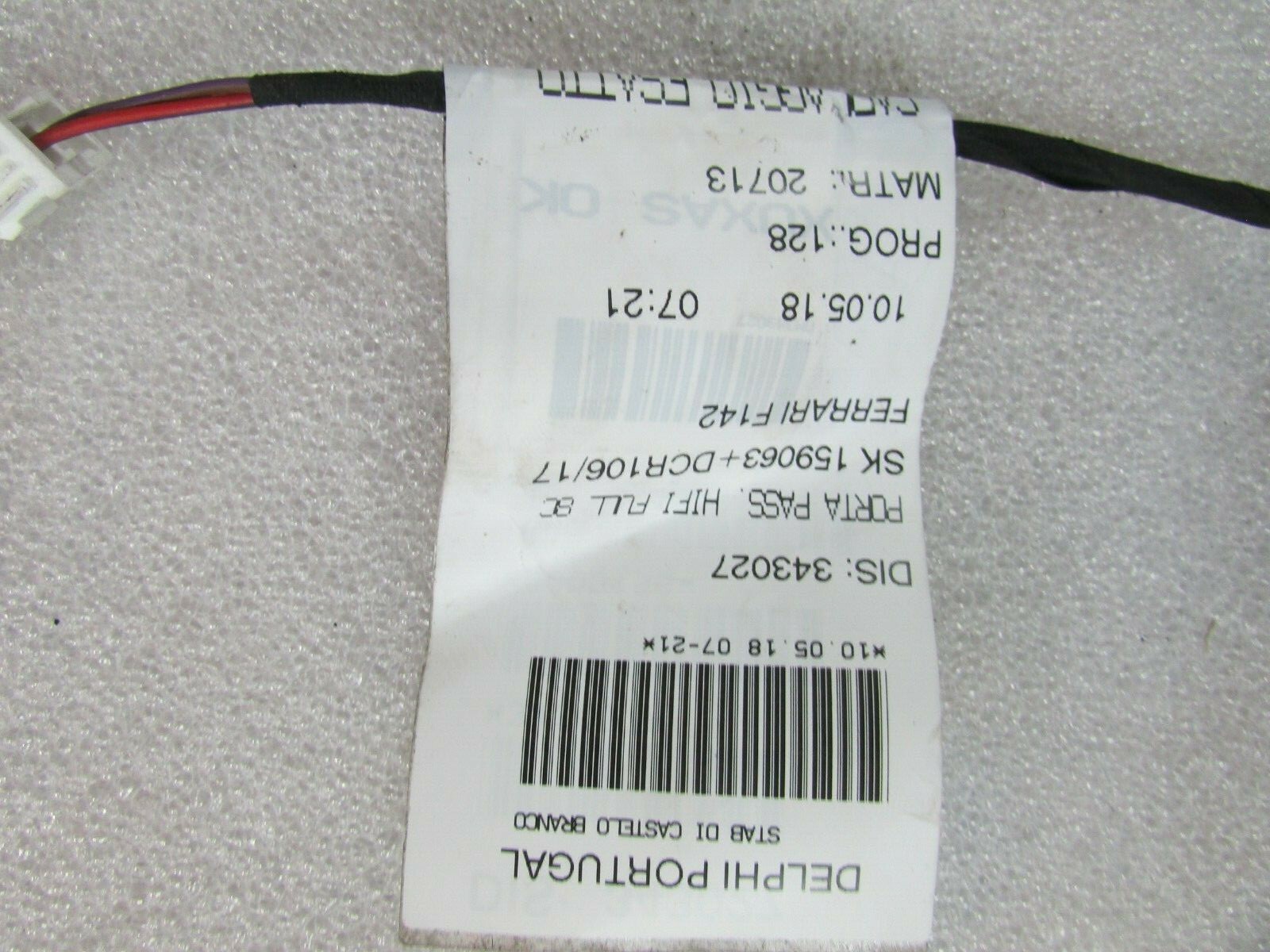 Ferrari 488, RH, Right Door Wire Harness, Used, P/N 343027