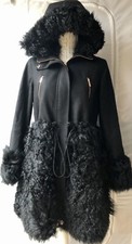 Ted Baker Furry Shearling Detail Parka Coat Size 2 Uk 10/12 Sample New Rrp £900