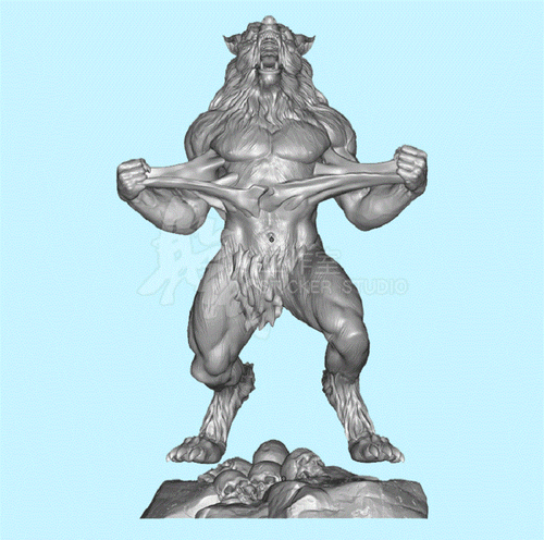 Full Moon Wolf 3D Printing Unpainted Figure Blank Kit Model GK New Toy In Stock - Picture 5 of 5