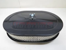 12"x2" Black Oval Air Cleaner Filter Set 5-1/8" Chevy Ford Mopar Hot Rod Customs