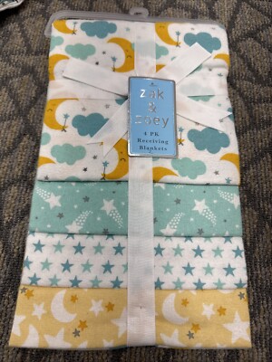 Zack & Zoey Baby  Infant  Receiving Blankets  24''x26'' Flannel Set Of 4
