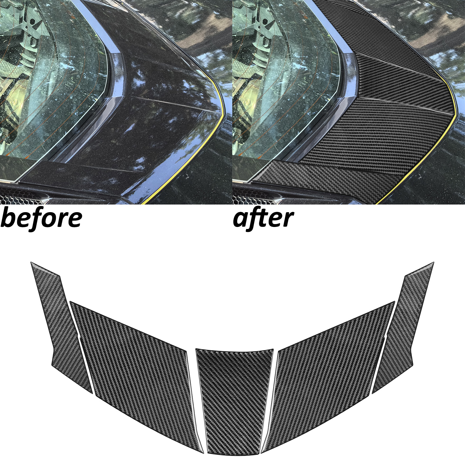 Real Carbon Fiber Exterior Engine Panel Trim For Chevrolet Corvette C8 2020-2025