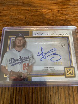 2020 Topps Museum Collection Dustin May Auto Numbered 25 Dodgers 23/25 Autograp
