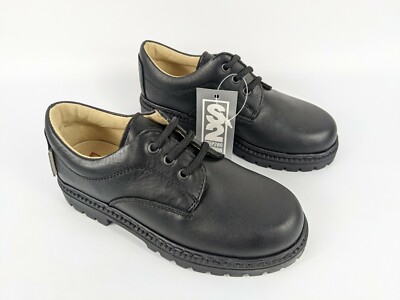 Step2wo Boston Schwarz Leder Schule Anlass Schuhe UK 11 EU 29 Neu Mit Karton 