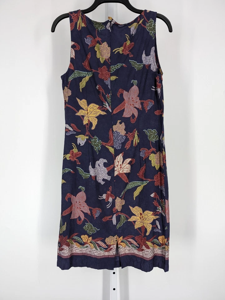 Pataloha Patagonia 连衣裙 8 码蓝色无袖夏威夷花卉蜡染葡萄牙 — 第 2/4 张图片