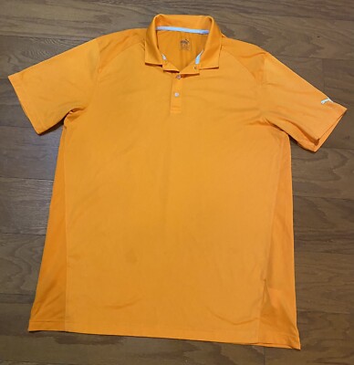 Puma Rickie Fowler Orange Sport Polo Shirt Large Oranges Golf