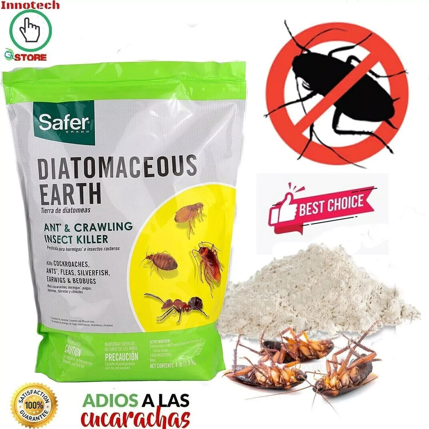 Poderoso Mata Cucaracha Cebo Insecticida en Polvo para Eliminar Cucarachas #1