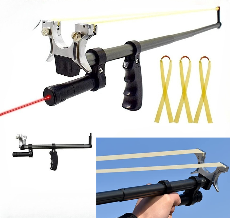 High-Precision Telescopic Slingshot w/ Red Laser for Hunting and