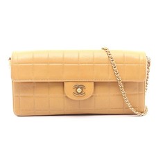 Chanel Lambskin Chocolate Bar Shoulder Bag Women Beige One Size