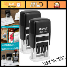 Self-Inking Date Stamp Dater - Black Ink - 2 Pack - Office Supplies, Quick Dry