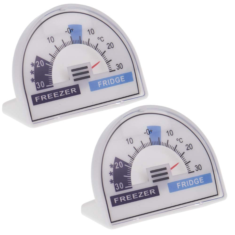 2 Pack Fridge Freezer Thermometer Dial with Recommended Temperature Zones Coole