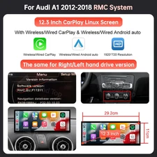  12.3'' Linux Screen Car Multimedia Display with Wireless CarPlay Android Auto