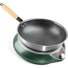 Induction Wok Burner, 1700W 120V Electric Woks Hot Plate Portable Induction Cook