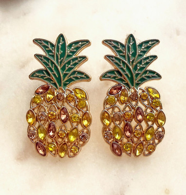 Sugarfix by BaubleBar Pineapple Earrings Nickel Free NWT Tropical Fruit Earrings