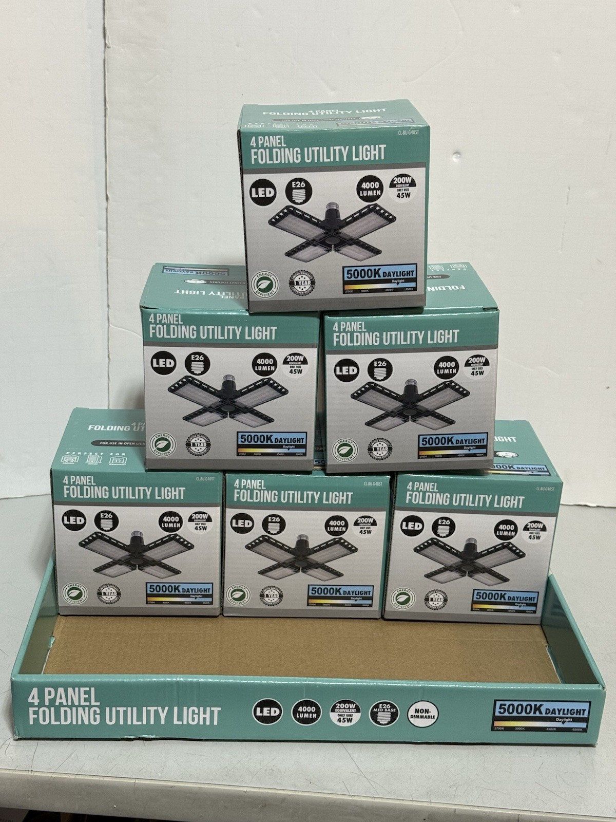 ✔️Lot of 6✔️ LED 45W (200-Watt Equiv) Folding 4-Panel Daylight LED Light Bulbs