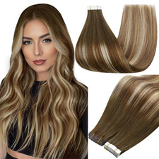 Balayage Tape in Extensions Color 4 Brown Ombre 27 Caramel Blonde and 60 Blonde