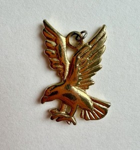 Authentic Vintage 14k Electro Gold Plated EAGLE Pendant 1.25” Made In USA