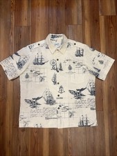 Vintage Andrade Made In Hawaii Mens Hawaiian Shirt Vintage Mens Size XL Map