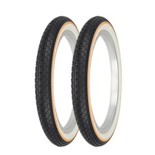 2 Two Bicycle Wire Bead Tire 16 X 1.75 Small Brick Whitewall Wyellow Line.