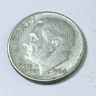 1964 D Roosevelt Dime 90% Silver 10C Circulated Coin #6039