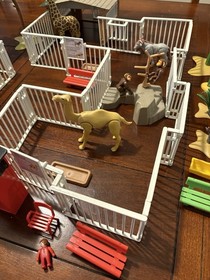 Vintage Playmobil 3145 Zoo Set Incomplete + Many Extra Animal Pieces L@@K!!