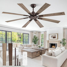 65" Oil Rubbed Bronze Ceiling Fan with Remote, 6 Speed Reversible DC Motor