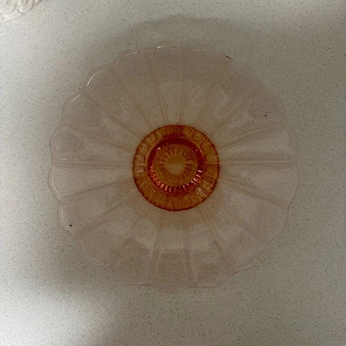 Vintage 1930's Pink Depression Glass Footed Cake Plate