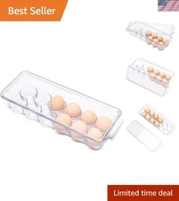 BPA-Free 12 Egg Holder - Clear Refrigerator Storage Box for Effortless Access